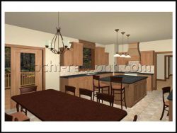 3D моделирование дизайн-проекта кухни-гостиной